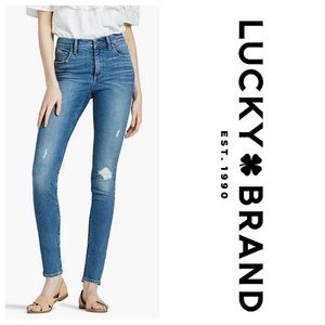 Lucky Brand Bridgette high rise skinny jeans. Women’s size 25. Distressed.